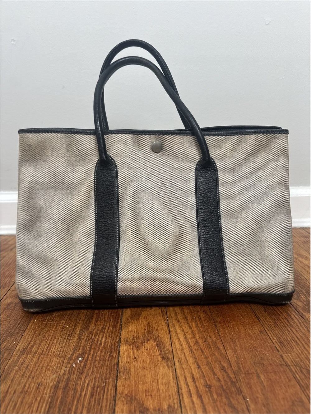 Hermès Garden Party 36 PM Canvas Tote Negonda Leather, Snaps